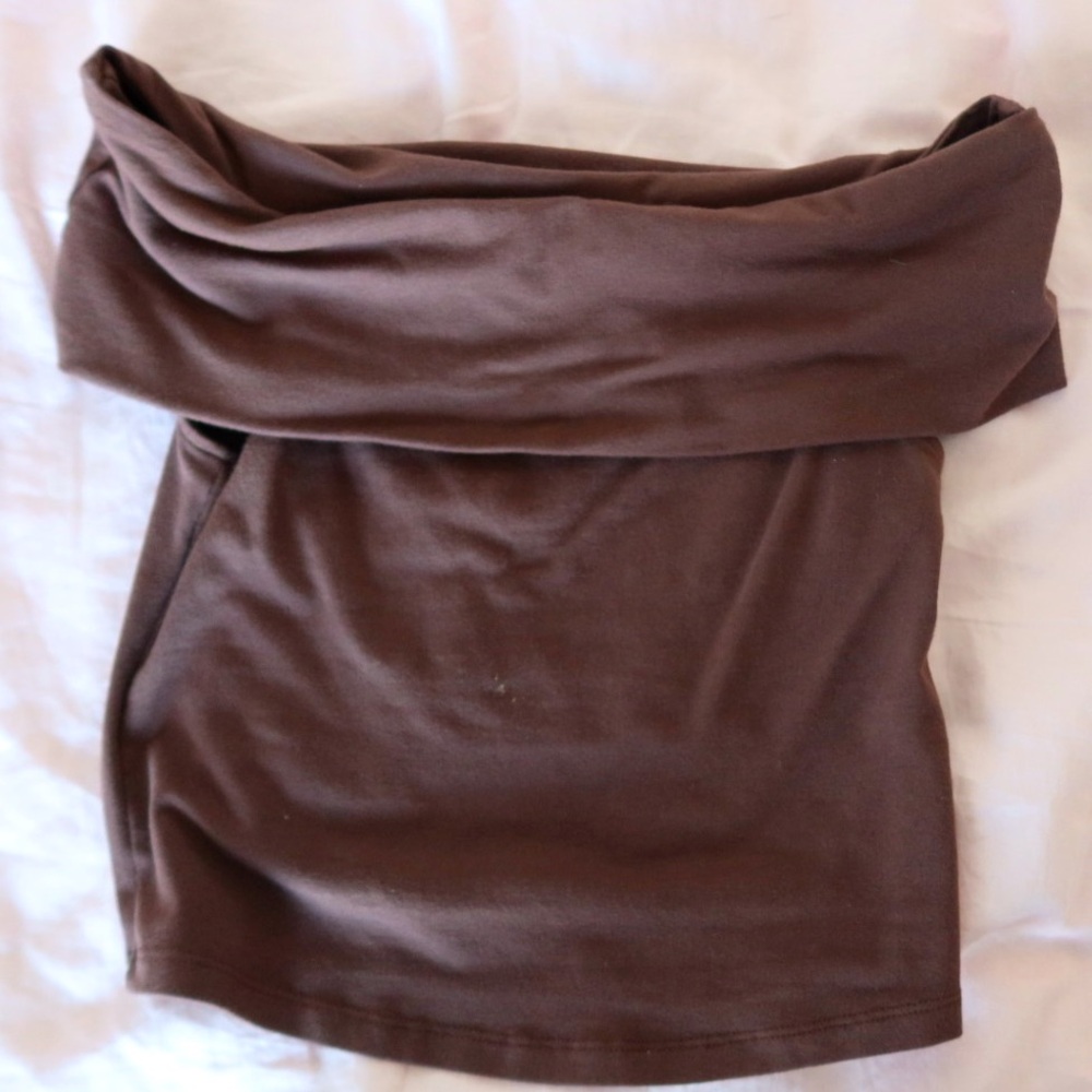 Brown Aerie off the shoulder top